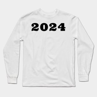 Class Of 2024. Simple Typography 2024 Design for Class Of/ Graduation Design. Black Long Sleeve T-Shirt